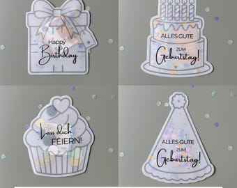 Printbaar sjabloon voor een shakerkaart voor een verjaardag | Zelfgemaakt verjaardagscadeau in geldvorm | Cadeaubon als geschenkverpakking | Downloadbaar als PDF