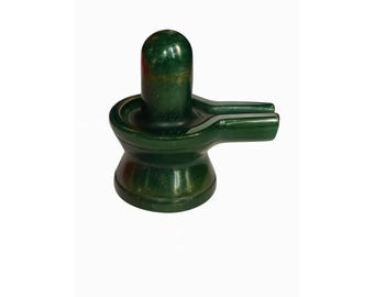 Green Aventurine Shivling | Natural Stone Shiva Lingam | Hand Carved | Pooja Decor | Meditation Crystal | Spiritual Gift | Made in India