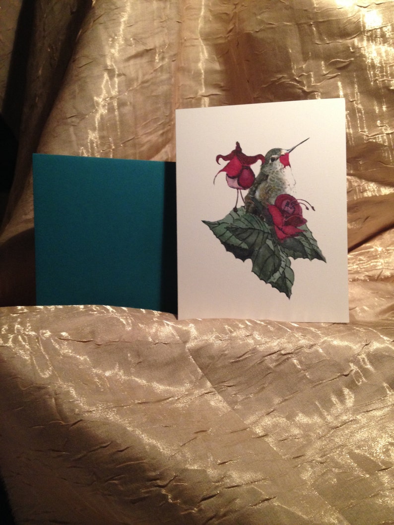 Mothers Day Hummer~Hummerwith flowers for her~Handmade Card for MOM~HummingBird Card for Wife~Hummer card for Lover~LOVE