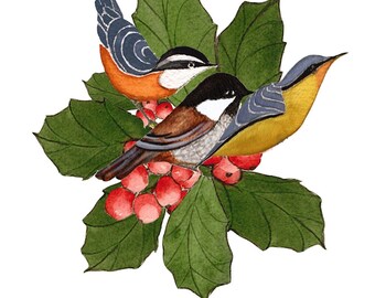 10 Bird PEACE Cards~Hand Made Christmas Card~Bird Lovers Card for Christmas~Bird Christmas Card~Peace on Earth Card~Greetings