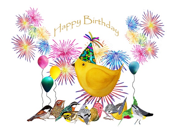 Cartes Poussin Joyeux Anniversaire Little Chick Celebrates Etsy France