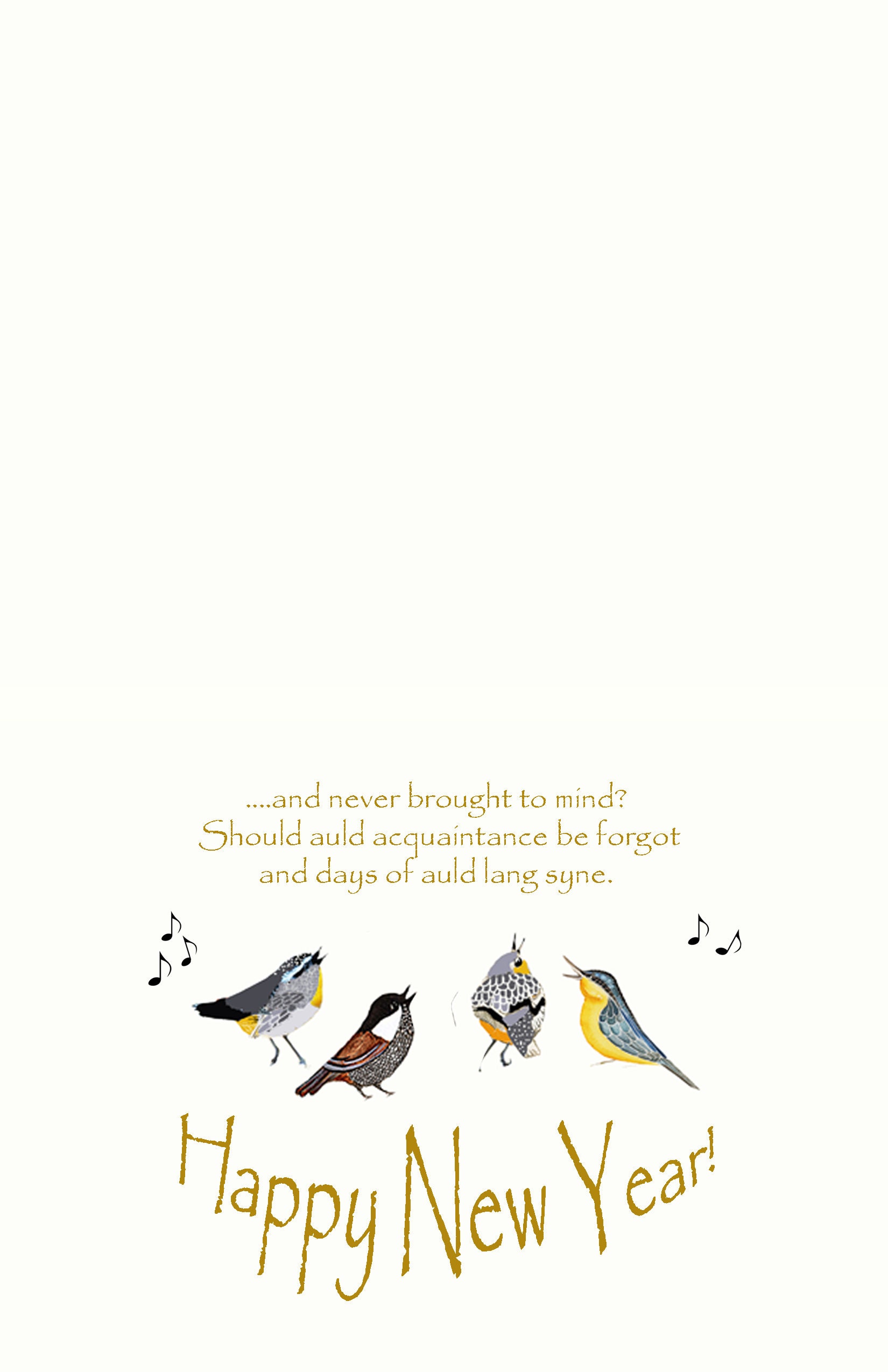 Gift Box of 10 Little Birds Singing Greeting Cards~10 SONGBIRDS  Notecards~Friends~Musical Birds Cards Notes~Fantasy Birds Gift