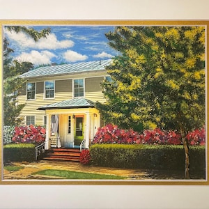 Custom Hand-Painted Silk House Portrait, Realtor Closing Gift,  Photo Art, Home Keepsake