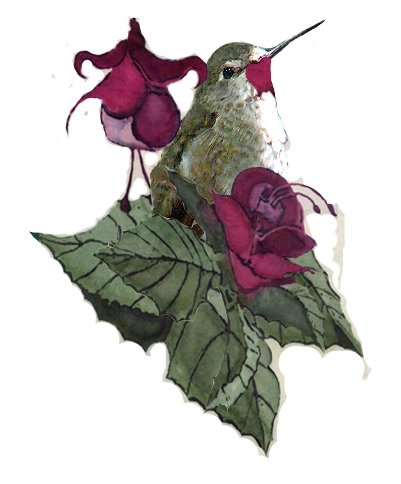 Mothers Day Hummer~Hummerwith flowers for her~Handmade Card for MOM~HummingBird Card for Wife~Hummer card for Lover~LOVE
