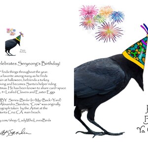 Happy Birthday Old CrowFantasy Raven Let's CelebrateCrow Raven LoverCrow CardRaven Celebration CardCrow Lover Birthday Card image 3