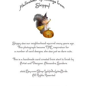 Halloween Witch Squirrel Greeting CardSquirrel Fantasy CardSquirrels dressing up for HalloweenLittle Squirrel Witch Card image 3