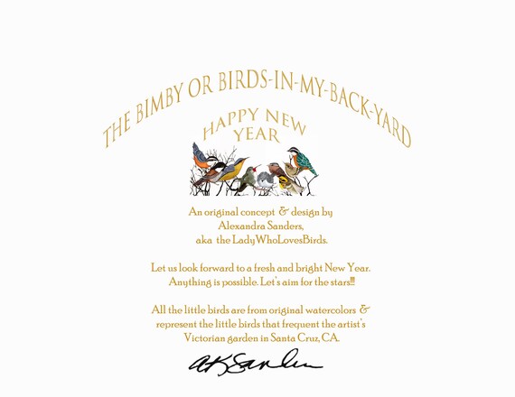 Box Of Ten 2022 Happy New Year Cardsgarden Birds Celebrate Etsy