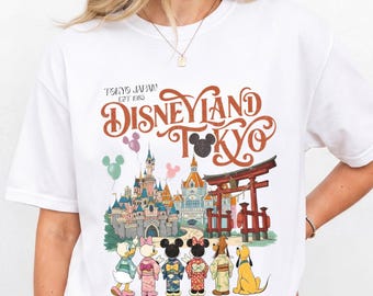 Retro Mickey & Friends Disneyland Tokyo Japan 1983 Shirt, Mickey Balloon Tshirt, Disney Magical Castle Tee, Disneyland Family Trip Tee
