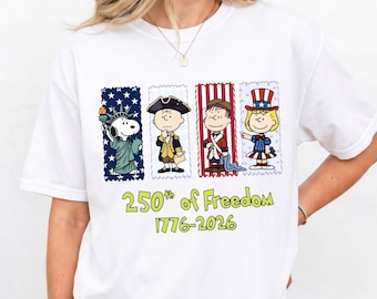 T-shirt mignon dessin animé 250 anniversaire de l'Amérique, t-shirt pour chien patriotique, t-shirt drôle du 4 juillet, t-shirt drapeau des États-Unis