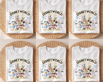 Chemise Disneyworld Est 1971, chemise Mickey et ses amis, t-shirt vacances Disney, t-shirt Disneyland