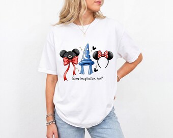 Tshirt oreilles de souris magiques, chapeau de sorcier et chemise noeud, conception de chemise de vacances en famille - Tshirt coupe voyage dans un parc à thème pour Cricut