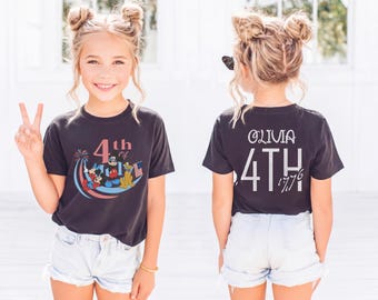 Chemise Disney personnalisée 4 juillet, t-shirt personnalisé jour de l'indépendance, chemise patriotique Mickey Minnie