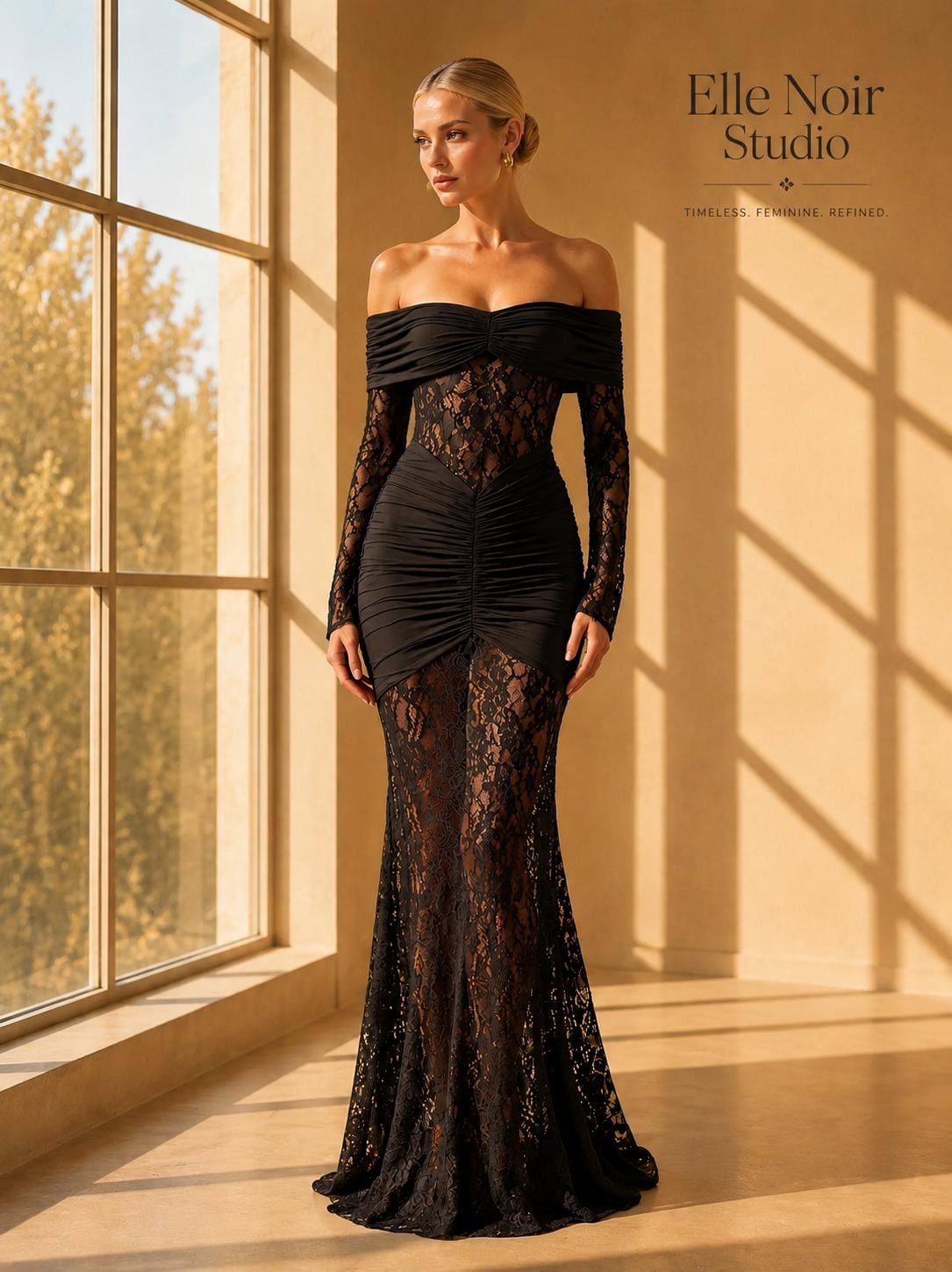 peekaboo lace dress Jessy | stunning peekaboo lace trim side slit Mikado ballgown wedding dress