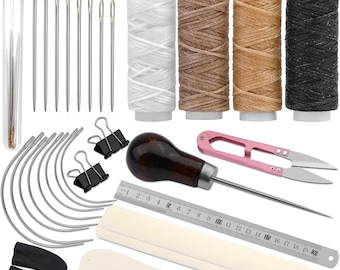 Bookbinding Tools Kit for Beginners & Professionals  Bone Folder Set with Waxed Thread, Needles, Awl Scoring Tools DIY Book Repair Craft Kit