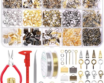 1468PCS Jewelry Making Kit with Pliers, Copper Wire Findings Set | DIY Beading Tools for Bracelets, Earrings Necklace Repair