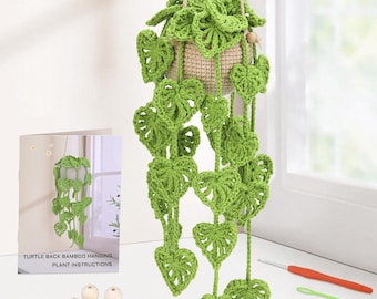 Beginner Crochet Kit with Yarn & Video Tutorial, DIY Wisteria Flower Crochet Set, Starter Kit Gift for Adults Teens