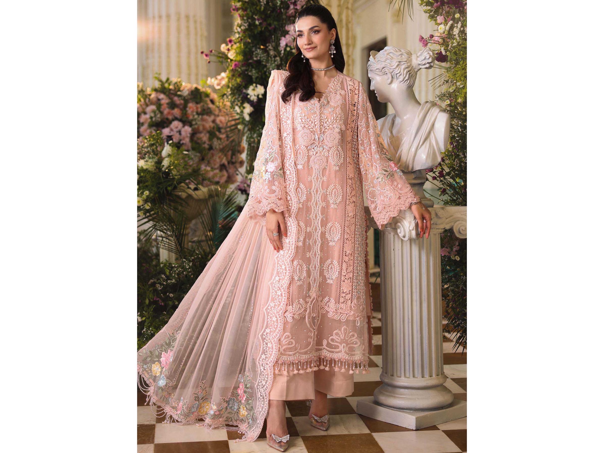 semi formal pakistani designer dresses Delyra White angarkha