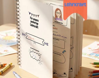 Farewell gift for teachers after primary school | Printable farewell book from the class | Primary school student memory book | PDF profile