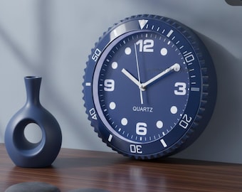 Orologio da parete di lusso, design moderno con movimento al quarzo silenzioso, decorazione con fantasma acquatico, diametro 30 cm, idea regalo originale per l'arredamento di casa.