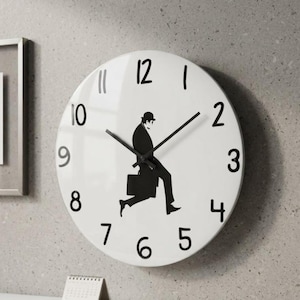 Ministry of Silly Walk Wall Clock – Funny British Comedy Inspired Silent Decor for Home & Office – Novelty Gift