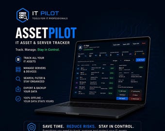 IT Asset Tracker Tool | Server Inventory Manager | Offline HTML App (SysAdmin)
