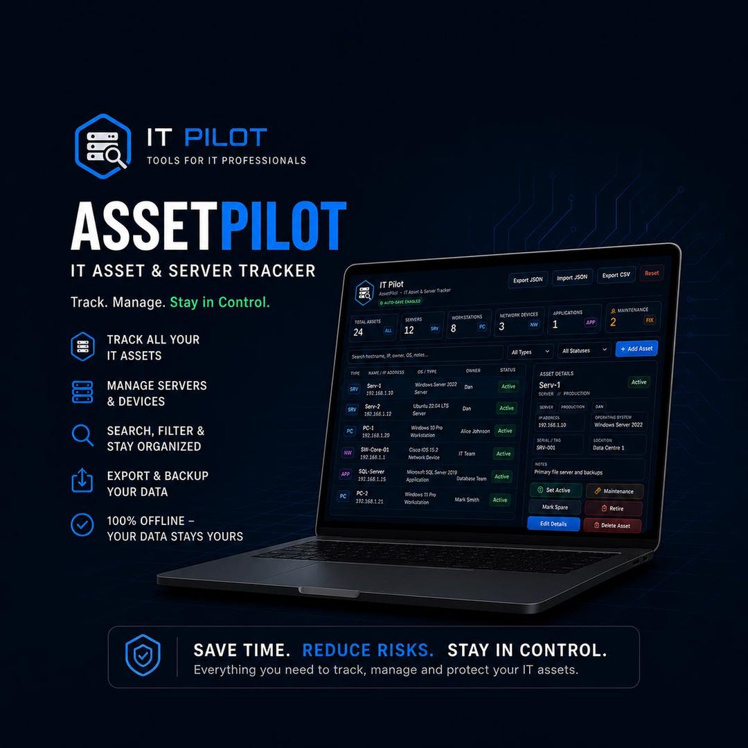 IT Asset Tracker Tool | Server Inventory Manager | Offline HTML App ...