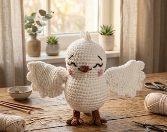 手作りのあみぐるみ鳥のぬいぐるみ、柔らかいかぎ針編みの動物、子供と大人へのギフト