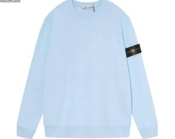 Stone Island Style Sweatshirt Men Luxury Minimal Crewneck Pullover Streetwear || Cotton Sweater