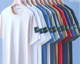 Men's STONE ISLAND 2026 Short-Sleeved T-shirts and polo shirts || Ribbed collar and Compass Patch