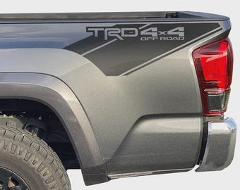 TRD 4x4 Off Road Bedside Decal | Toyota Tacoma Vinyl Truck Graphics | Matte Black Side Bed Sticker | Driver & Passenger Side