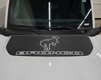Ford Bronco Hood Decal | Bronco Horse Hood Graphic | Vinyl Hood Sticker | Matte Black Off-Road Decal | Bronco Exterior Accessories