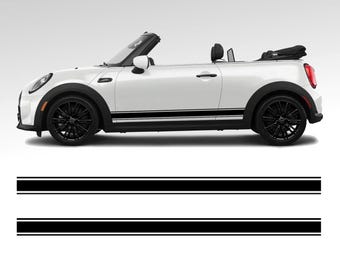 Adesivos de vinil para MINI Cooper S com faixa lateral (par) - Estilo Racing Sport