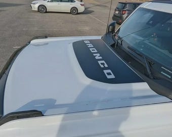 Ford Bronco Hood Decal | Bronco Lettering Hood Graphic | Vinyl Hood Sticker | Matte Black Off-Road Decal | Bronco Exterior Accessories