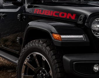 Jeep RUBICON Hood Graphics Vinyl Decals Sticker - RED