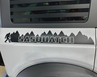2021-2026 Ford BR0NC0 Vinyl Decal Stickers - Trees and Sasquatch