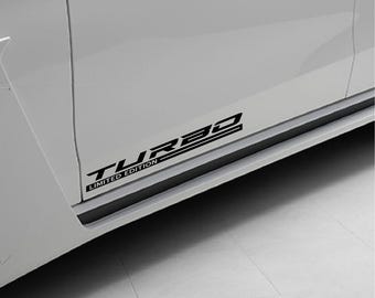 TURBO Sport デカールステッカー 限定版 カーレーシングストライプ エンブレム ロゴ ペア