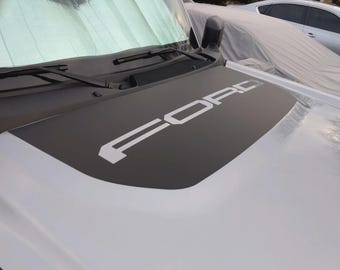 Ford Bronco Hood Decal | FORD Hood Graphic | Vinyl Hood Sticker | Matte Black Off-Road Decal | Bronco Exterior Accessories