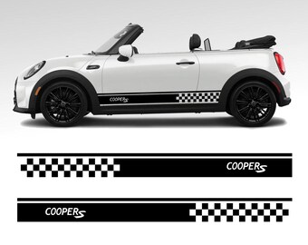 MINI Cooper S & One Side Skirt Stripe Vinyl Decals Stickers Racing Sport Pair 02