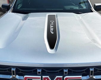 GMC Canyon AT4 Matte Black AT4 Center Hood Decals 2023-2026 Set of 2