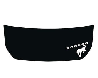 Ford Bronco Hood Decal | Corner Bronco Horse Hood Graphic | Vinyl Hood Sticker | Matte Black Off-Road Decal | Bronco Exterior Accessories