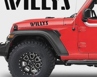 Set 2: 2008 - 2026 Jeep Wrangler WILLYS Hood decals stickers