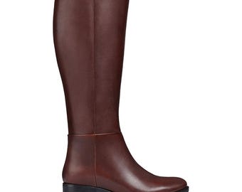 Brown Genuine Leather Knee High Riding Boots | Handmade Tall Leather Boots |Classic Equestrian Style Boots | Low Heel Winter Boots for Women