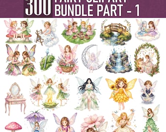 Fairy Clipart Bundle, Watercolor Magical Garden Graphics, Fairy Girl ...