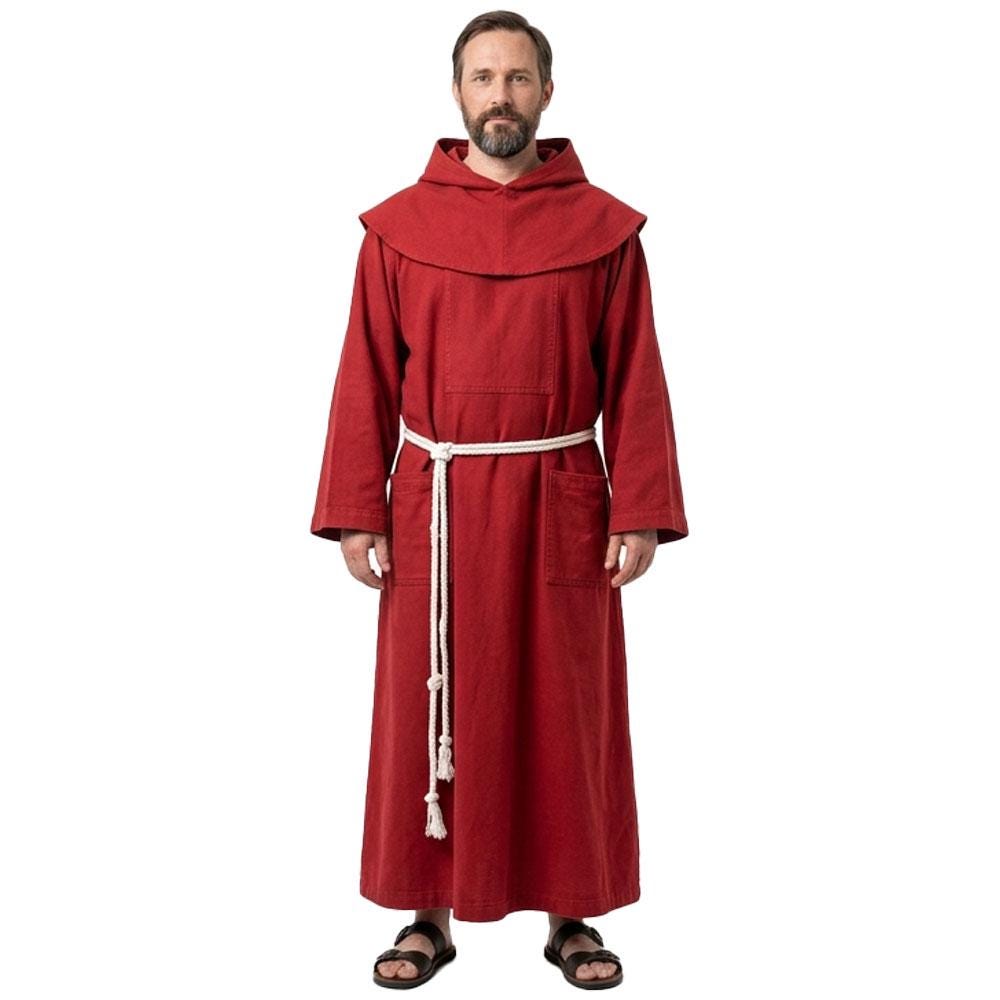 Franscican Robe Franciscan Monk Robe Hooded Clergy Habit With Rope Belt Cotton Wool or ...