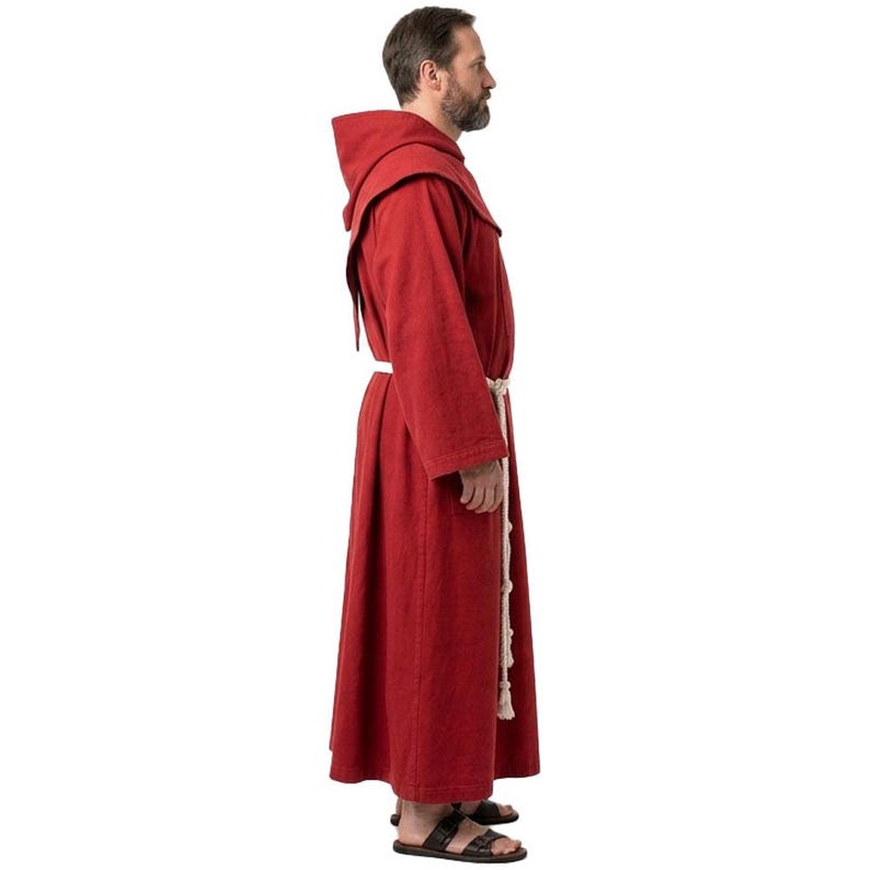 Franscican Robe Franciscan Monk Robe Hooded Clergy Habit With Rope Belt Cotton Wool or ...
