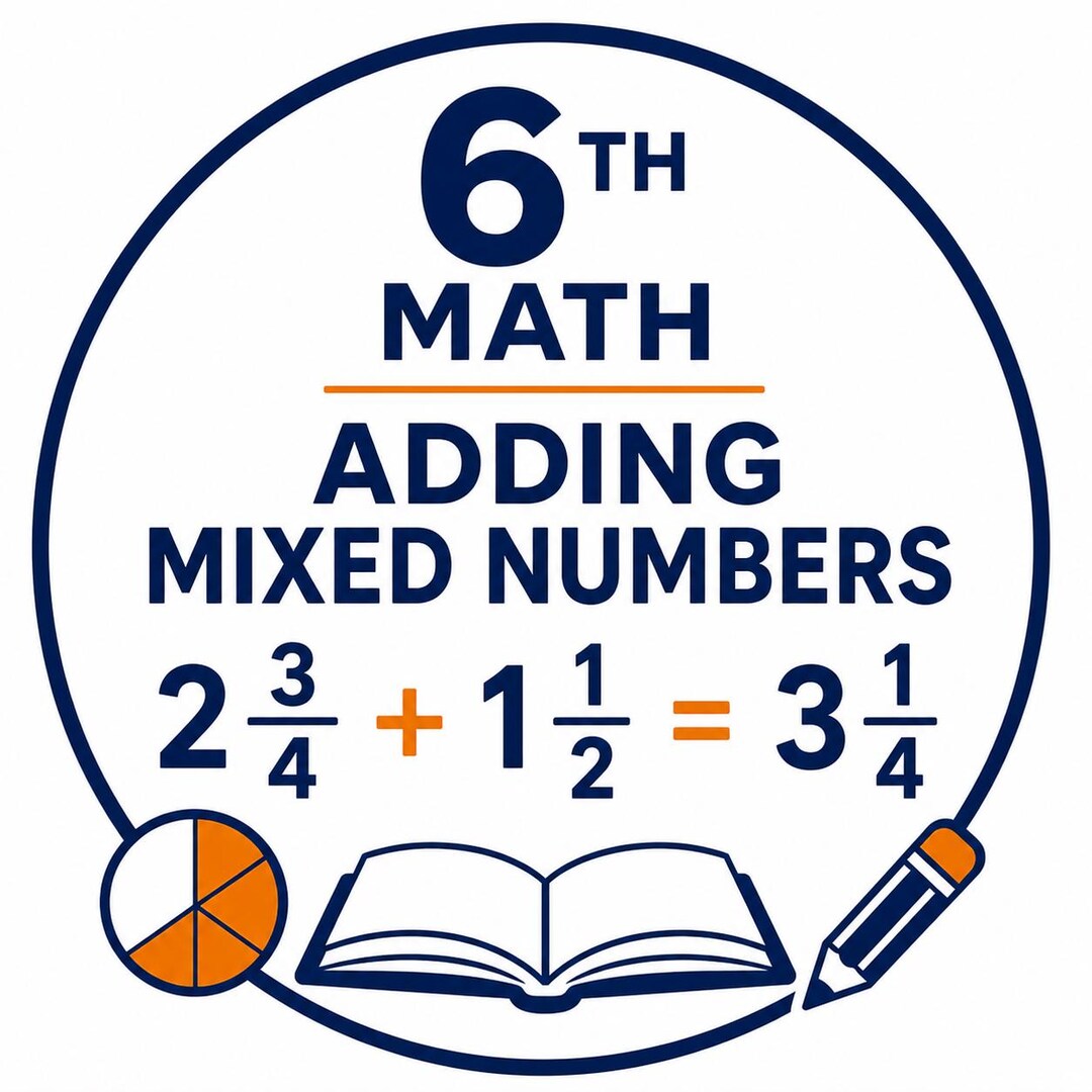 6th Math Adding Mixed Numbers Worksheet - Etsy