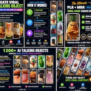 AI Talking Object Videos, Faceless Reels Kit, Viral TikTok Shorts (PLR MRR)