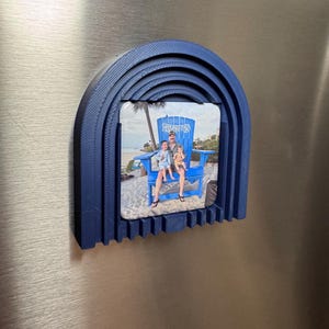 Marco magnético para fotos con diseño de arco bohemio impreso en 3D / Compatible con imanes cuadrados de 5 cm (2 pulgadas), ideal para decorar el refrigerador.