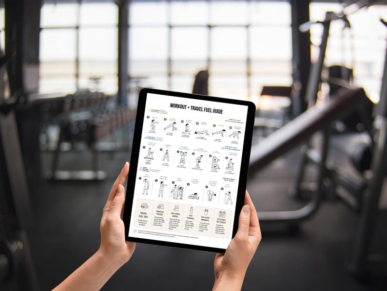Travel Fitness Planner Printable PDF | Workout Tracker, Gym Journal ...