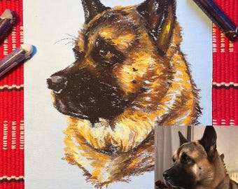Realistisches Öl Pastell Haustier Portrait vom Foto, Handgezeichnetes Lebensechtes Hunde Katzen Portrait